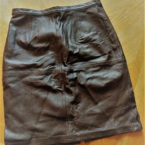 Shape FX Chocolate Leather Skirt